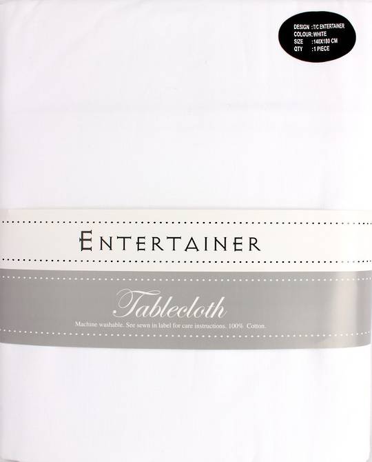 "Entertainer" tablecloth 140x180cm White. Code: T/C-ENT/180/WHI.